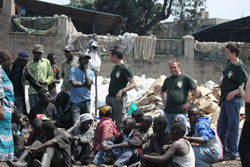 Chatting to the street kids